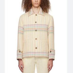 Harago Multicolor Men’s Jacket Handwoven Plaid Button front Waffle Knit Cotton